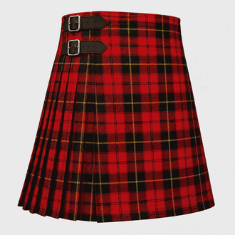 Wallace Tartan Kilt featuring authentic Scottish clan tartan with traditional knife pleats and Highland styling