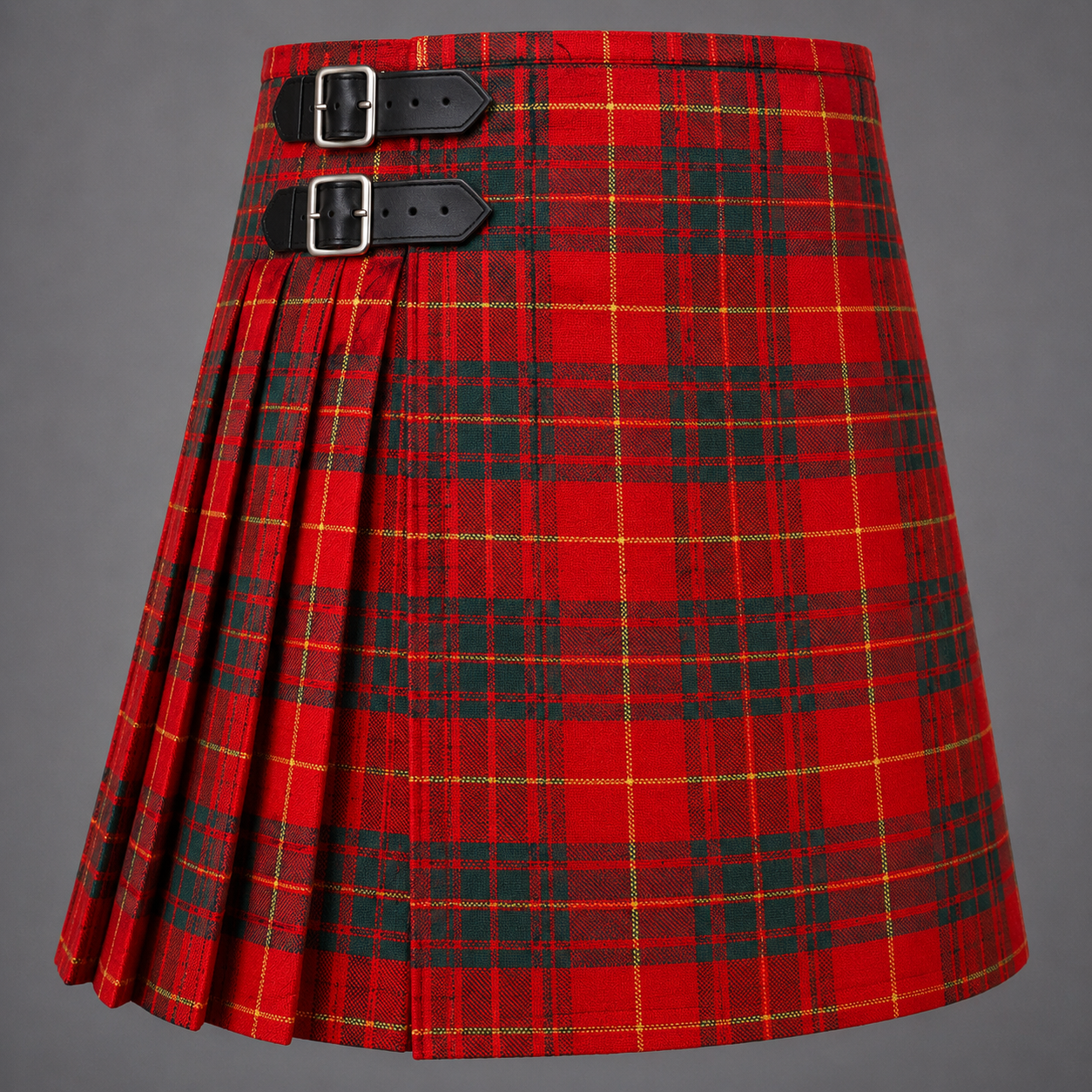 White Anniversary Tartan Kilt featuring authentic Scottish tartan with traditional pleated Highland design