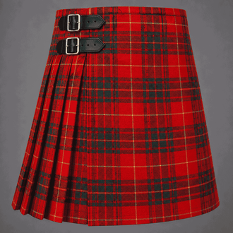 White Anniversary Tartan Kilt featuring authentic Scottish tartan with traditional pleated Highland design