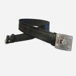 Black Leather Kilt Belt with Celtic Buckle