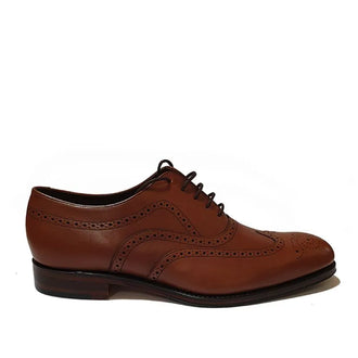 Brown leather day brogues for men, classic wingtip formal shoes

