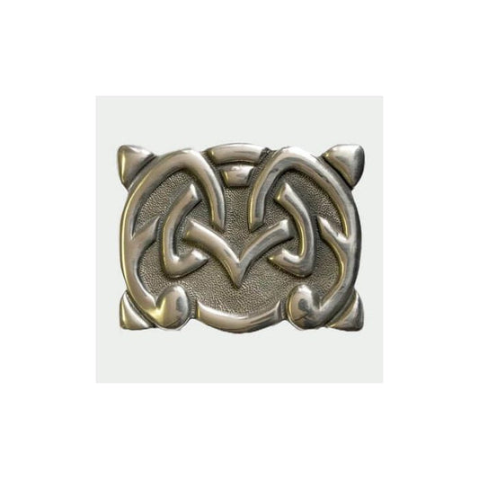 Stylish kilt buckles displayed on a variety of kilts and accessories.