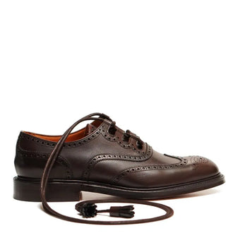 Tuscan brown leather ghillie brogues for men, traditional Highland dress shoes
