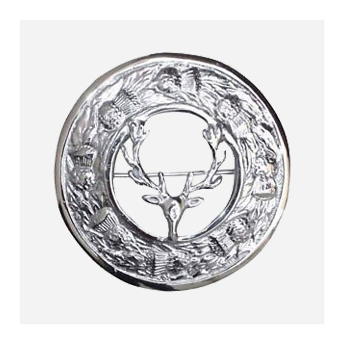 Enamel Stag Head Kilt Brooch – Highland Deer Crest Pin - KiltsStore