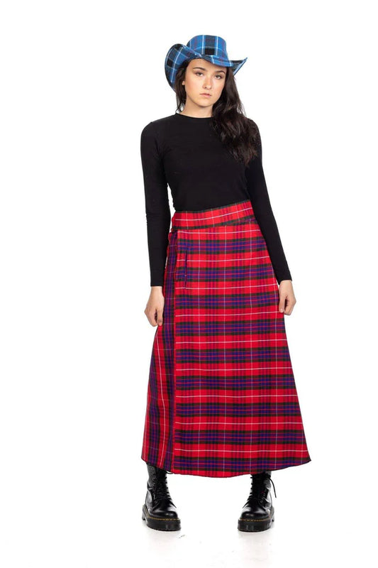 Heritage wrap skirt with adjustable waist and classic design for casual and everyday wear
