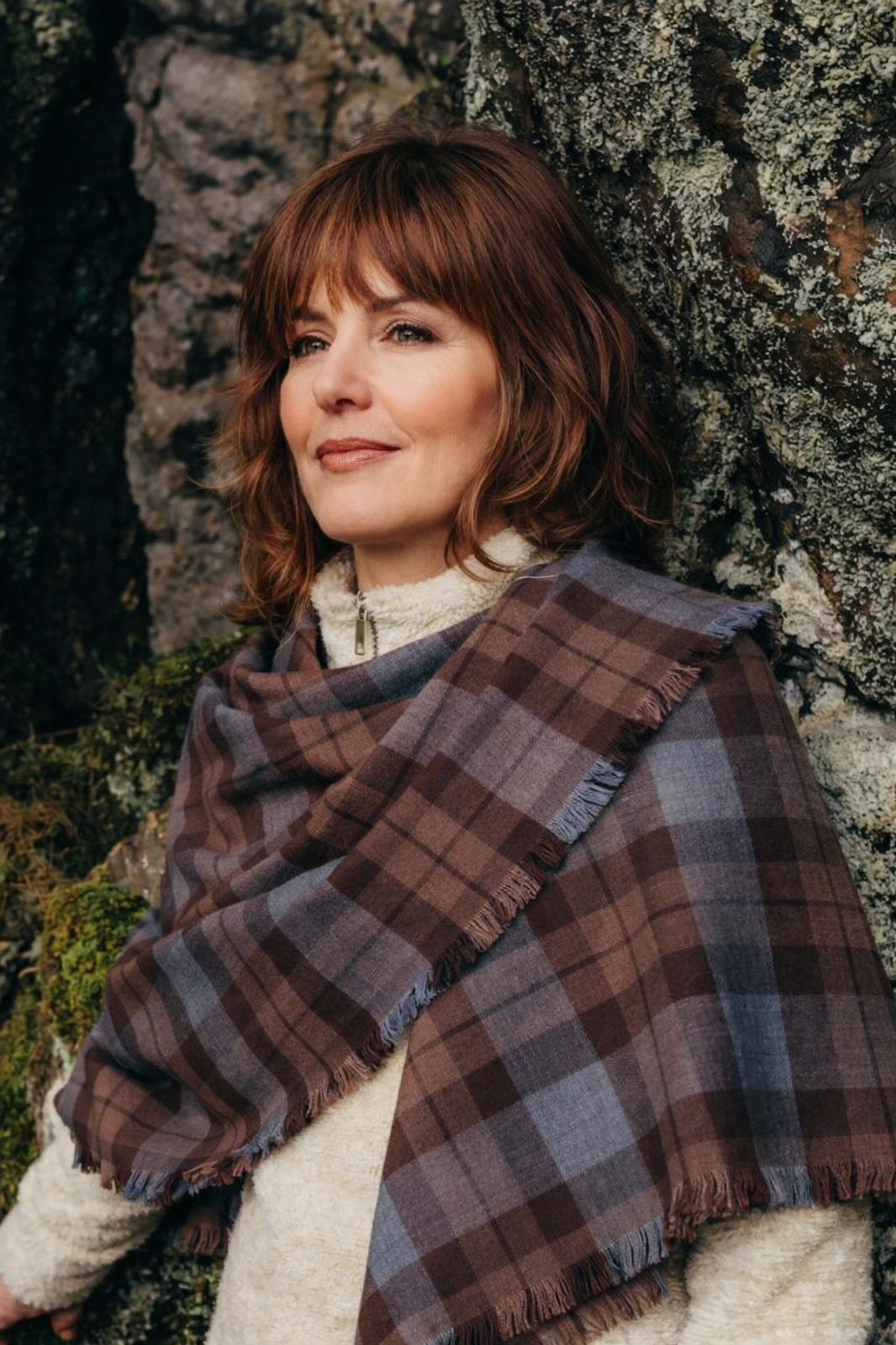 Scottish tartan scarves with classic plaid pattern for winter fashion
