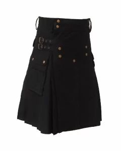 Hand made men’s utility kilt with cargo pockets and adjustable leather straps